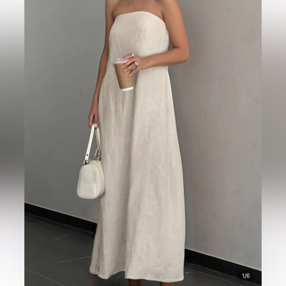 Strapless Maxi Dress w/ Pockets